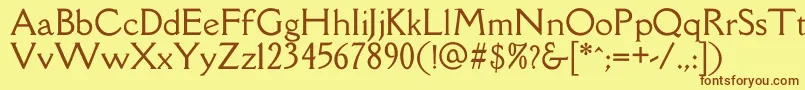 DellarespiraRegular Font – Brown Fonts on Yellow Background