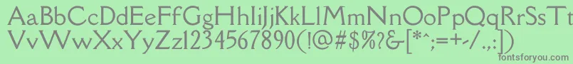 フォントDellarespiraRegular – 緑の背景に灰色の文字