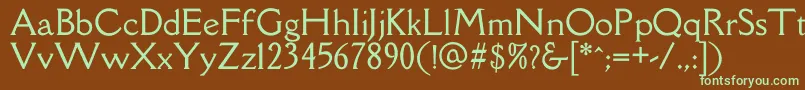 DellarespiraRegular Font – Green Fonts on Brown Background