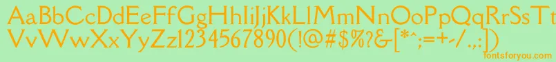 DellarespiraRegular Font – Orange Fonts on Green Background