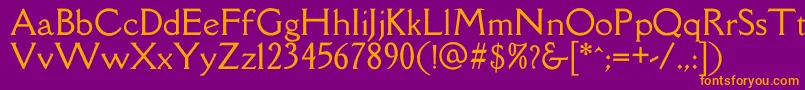 DellarespiraRegular Font – Orange Fonts on Purple Background