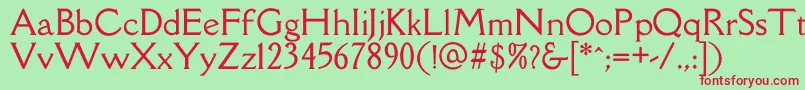 DellarespiraRegular Font – Red Fonts on Green Background
