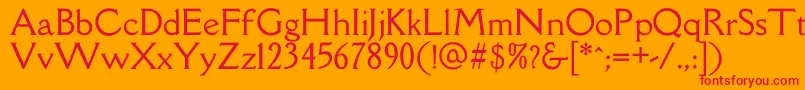 DellarespiraRegular Font – Red Fonts on Orange Background