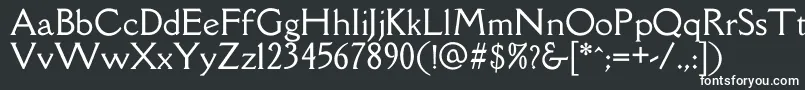DellarespiraRegular-fontti – valkoiset fontit mustalla taustalla