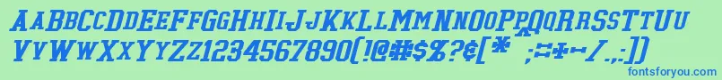 TonopahItalic Font – Blue Fonts on Green Background
