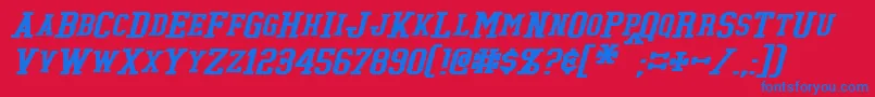 TonopahItalic Font – Blue Fonts on Red Background