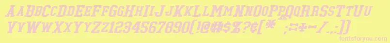 Więcej informacji o czcionce TonopahItalic Czcionka TonopahItalic – różowe czcionki na żółtym tle
