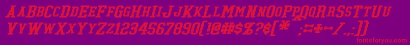TonopahItalic-Schriftart – Rote Schriften auf violettem Hintergrund