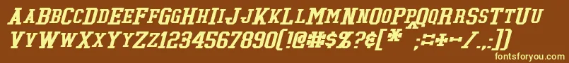 Шрифт TonopahItalic – жёлтые шрифты на коричневом фоне