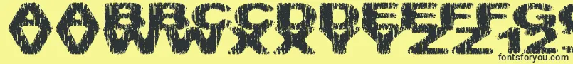Hatchetm-Schriftart – Schwarze Schriften auf gelbem Hintergrund