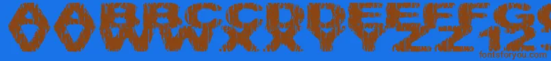 Hatchetm Font – Brown Fonts on Blue Background
