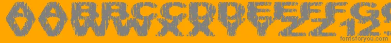 Hatchetm-Schriftart – Graue Schriften auf orangefarbenem Hintergrund