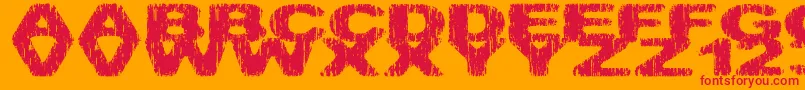 Hatchetm Font – Red Fonts on Orange Background