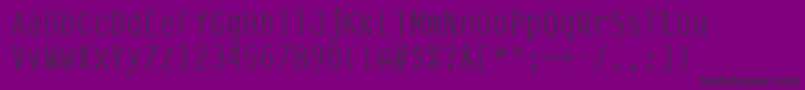 フォントSteeptypewriter – 紫の背景に黒い文字