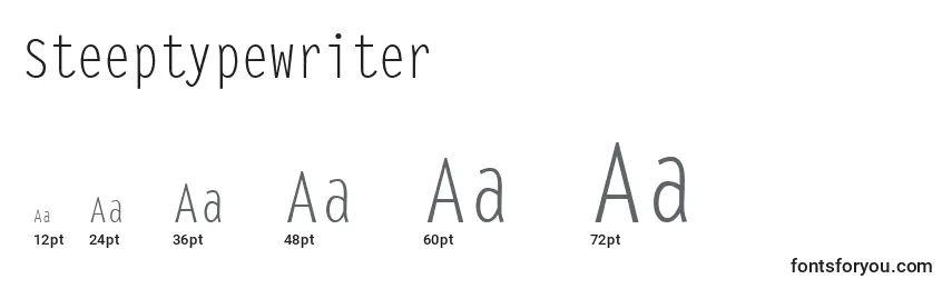 Размеры шрифта Steeptypewriter