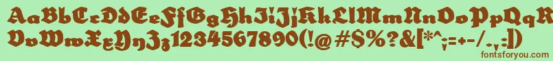 Schulzewerbekraft Font – Brown Fonts on Green Background