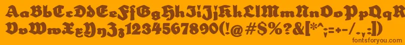 Schulzewerbekraft Font – Brown Fonts on Orange Background