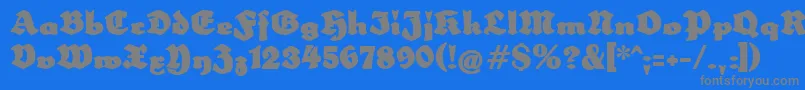 フォントSchulzewerbekraft – 青い背景に灰色の文字