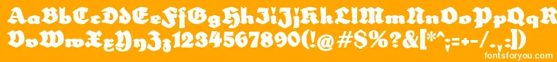 Schulzewerbekraft Font – White Fonts on Orange Background