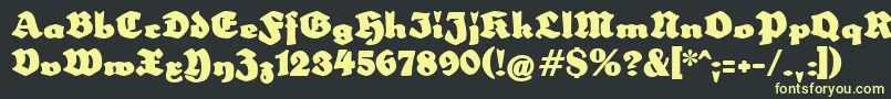 フォントSchulzewerbekraft – 黒い背景に黄色の文字