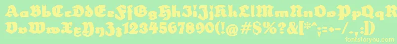 Schulzewerbekraft Font – Yellow Fonts on Green Background