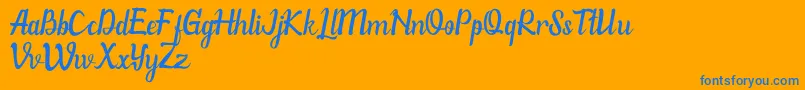 WillonaPu Font – Blue Fonts on Orange Background