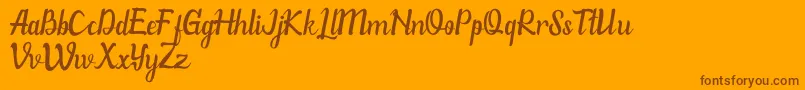 WillonaPu-Schriftart – Braune Schriften auf orangefarbenem Hintergrund