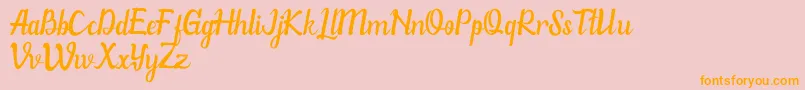 WillonaPu-Schriftart – Orangefarbene Schriften auf rosa Hintergrund