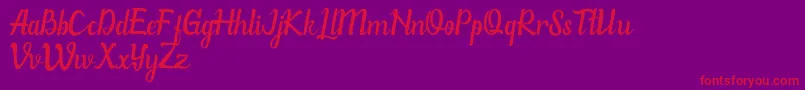 WillonaPu Font – Red Fonts on Purple Background