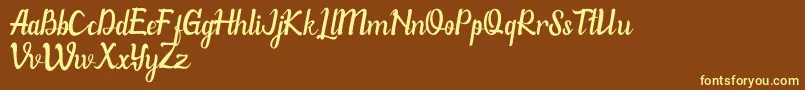 WillonaPu Font – Yellow Fonts on Brown Background