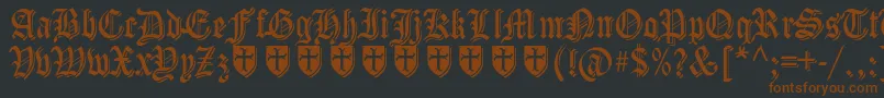 CartaMagnaLineDemoFfp-fontti – ruskeat fontit mustalla taustalla