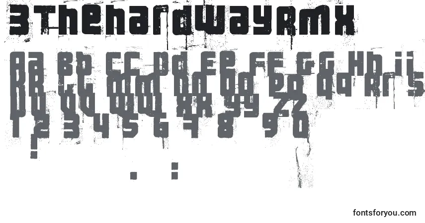 Czcionka 3ThehardWayRmx – alfabet, cyfry, specjalne znaki