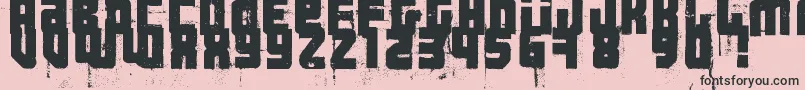 3ThehardWayRmx-fontti – mustat fontit vaaleanpunaisella taustalla