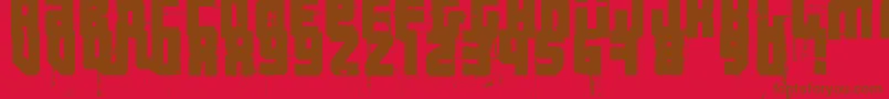 Шрифт 3ThehardWayRmx – коричневые шрифты на красном фоне