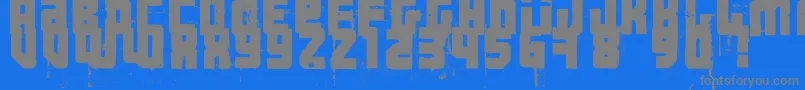 3ThehardWayRmx-fontti – harmaat kirjasimet sinisellä taustalla