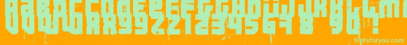 Шрифт 3ThehardWayRmx – зелёные шрифты на оранжевом фоне