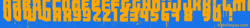 3ThehardWayRmx Font – Orange Fonts on Blue Background