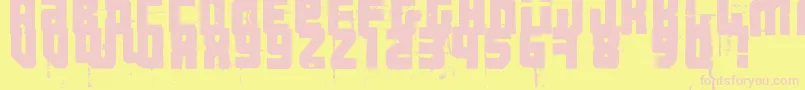 3ThehardWayRmx Font – Pink Fonts on Yellow Background
