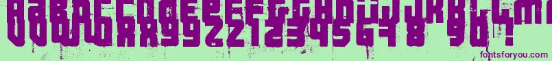 3ThehardWayRmx Font – Purple Fonts on Green Background