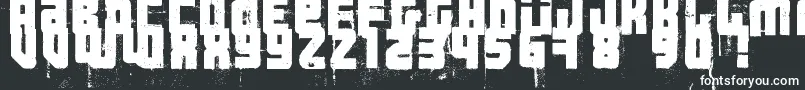 3ThehardWayRmx-fontti – valkoiset fontit mustalla taustalla