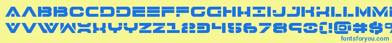 7thservicebold Font – Blue Fonts on Yellow Background