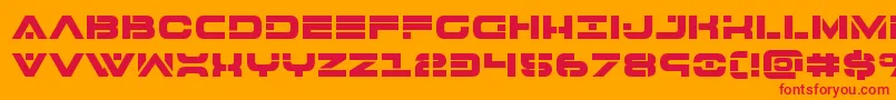 Fonte 7thservicebold – fontes vermelhas em um fundo laranja