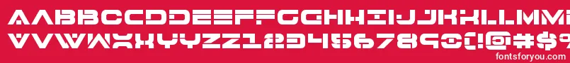 Czcionka 7thservicebold – białe czcionki na czerwonym tle