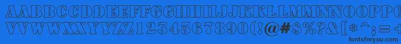 ASignboardtitulotl-Schriftart – Schwarze Schriften auf blauem Hintergrund