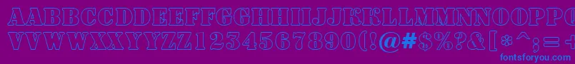 ASignboardtitulotl-Schriftart – Blaue Schriften auf violettem Hintergrund