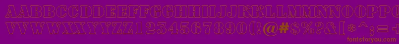 ASignboardtitulotl-Schriftart – Braune Schriften auf violettem Hintergrund