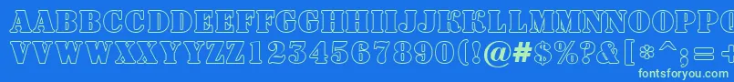 Шрифт ASignboardtitulotl – зелёные шрифты на синем фоне