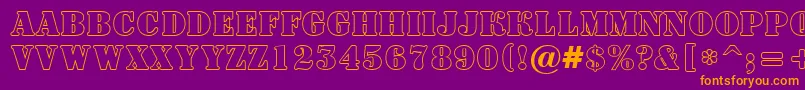 フォントASignboardtitulotl – 紫色の背景にオレンジのフォント