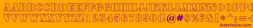 ASignboardtitulotl-Schriftart – Violette Schriften auf orangefarbenem Hintergrund