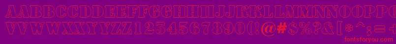 ASignboardtitulotl-Schriftart – Rote Schriften auf violettem Hintergrund